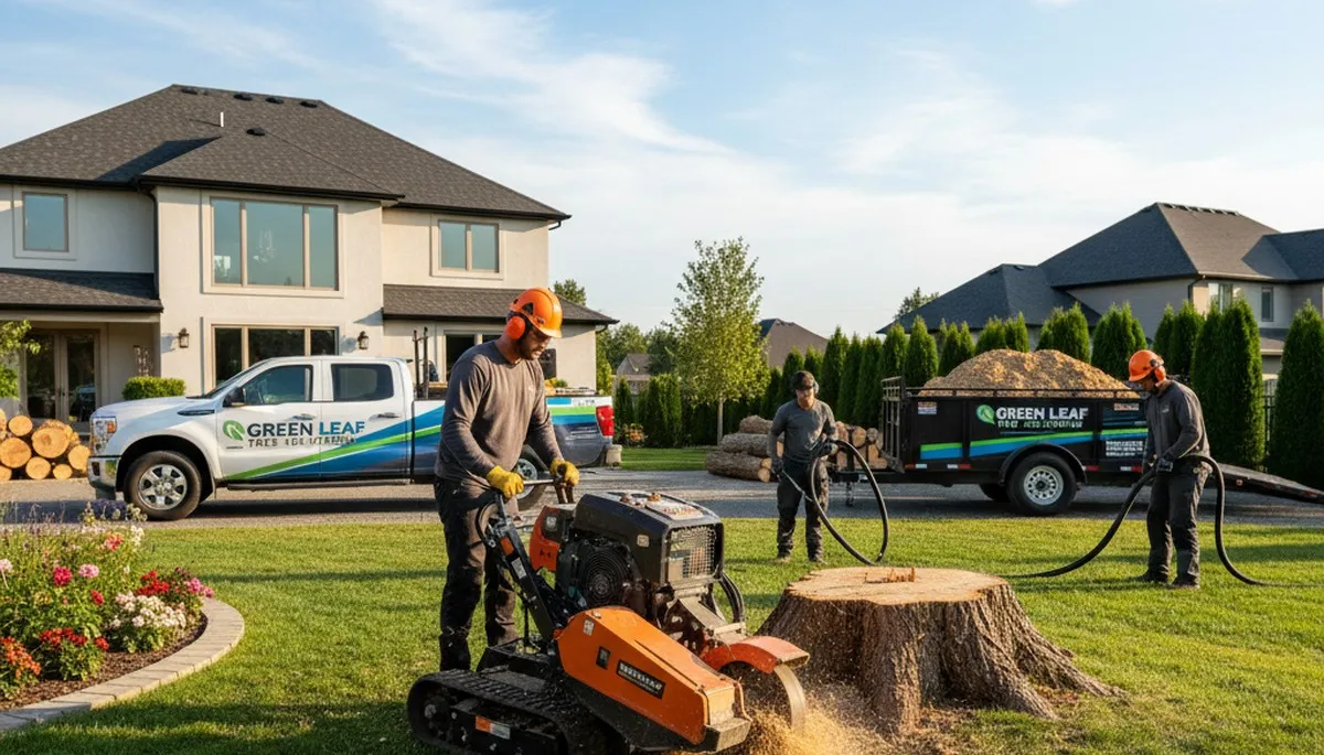 Professional stump removal service in Harrisburg, PA with safe grinding and tree root extraction